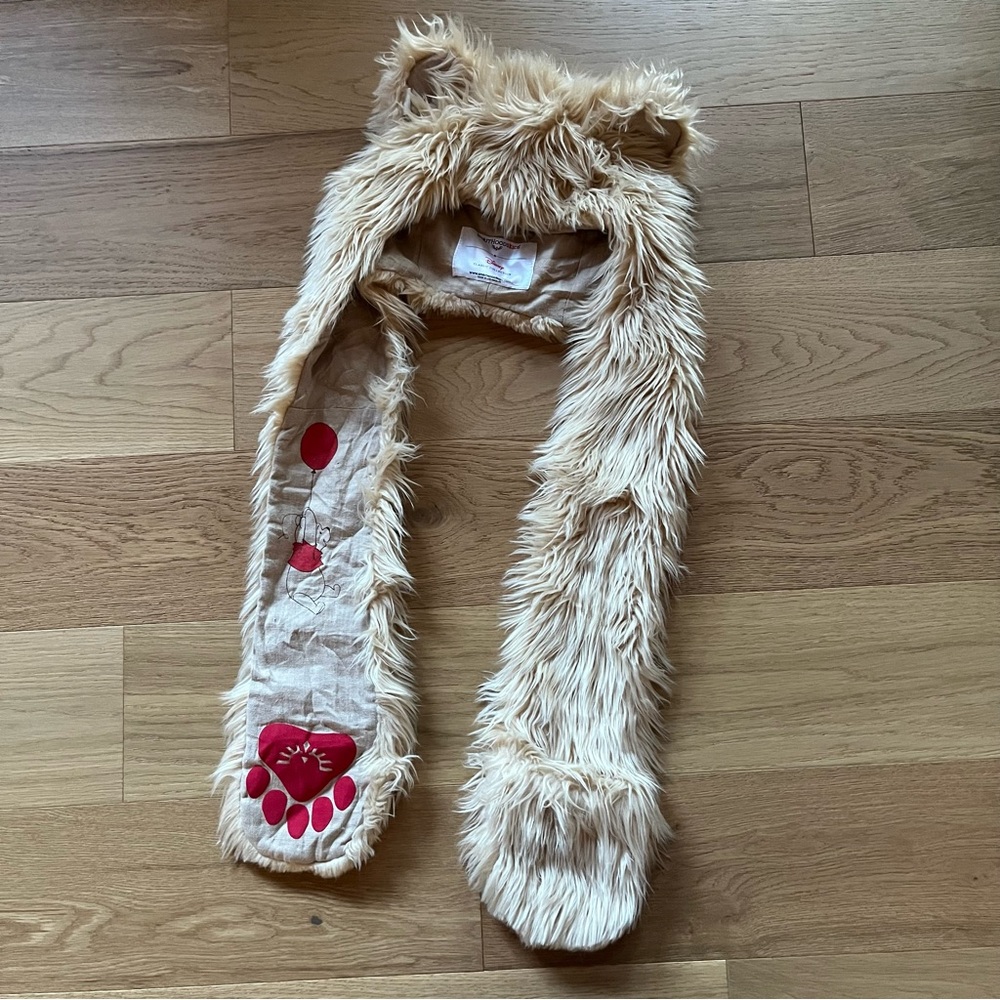 Rare SpiritHoods Disney Collection Winnie the Pooh Faux Fur Bear Teddy Piglet